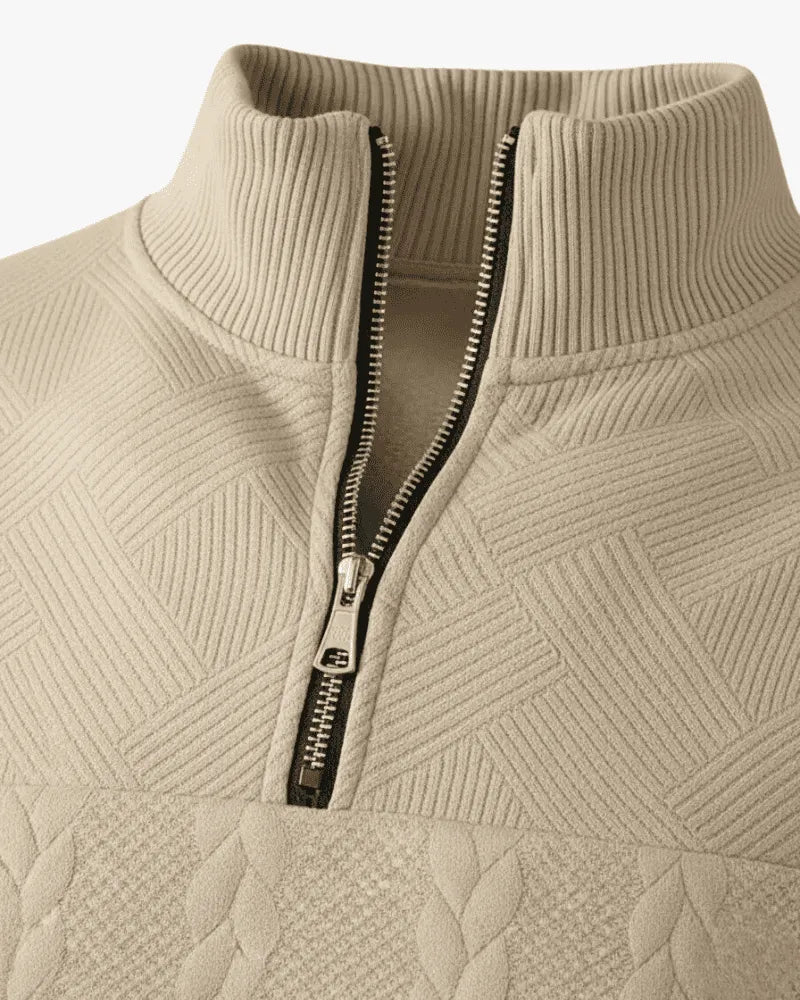 Knit Sweater with Half Zipper - The Driver