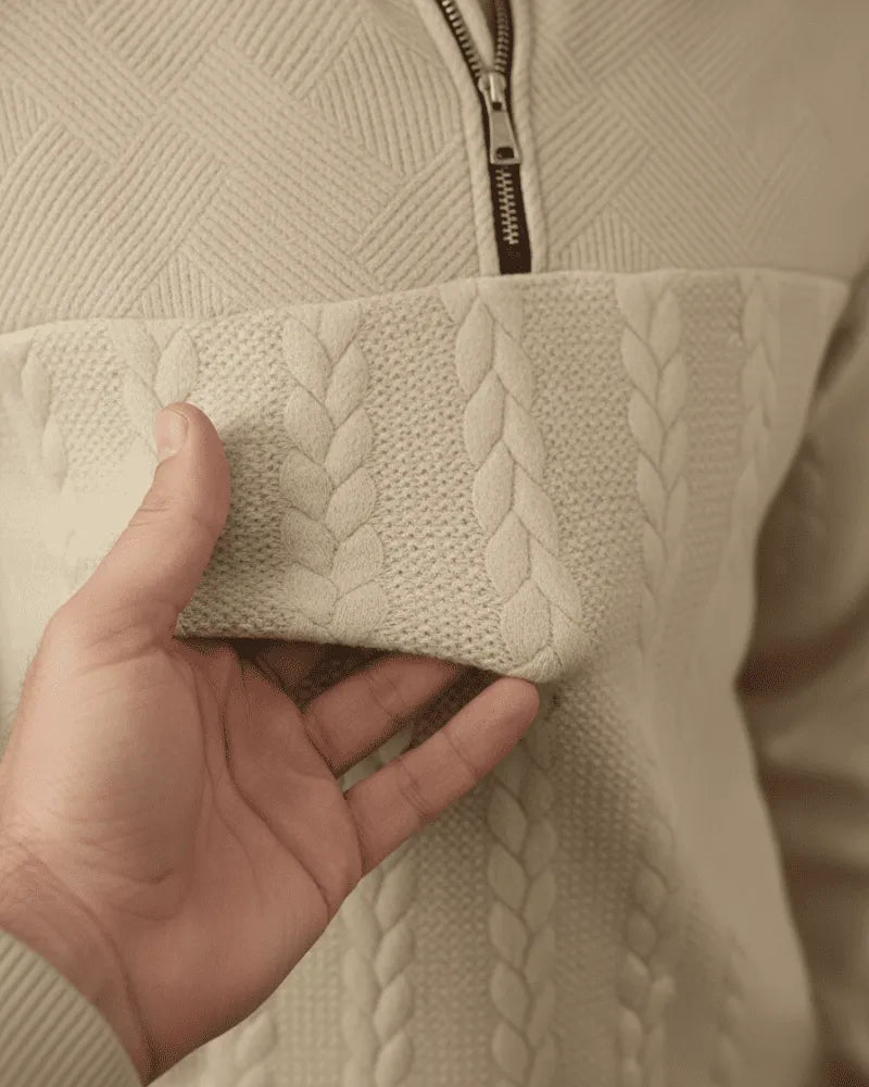 Knit Sweater with Half Zipper - The Driver