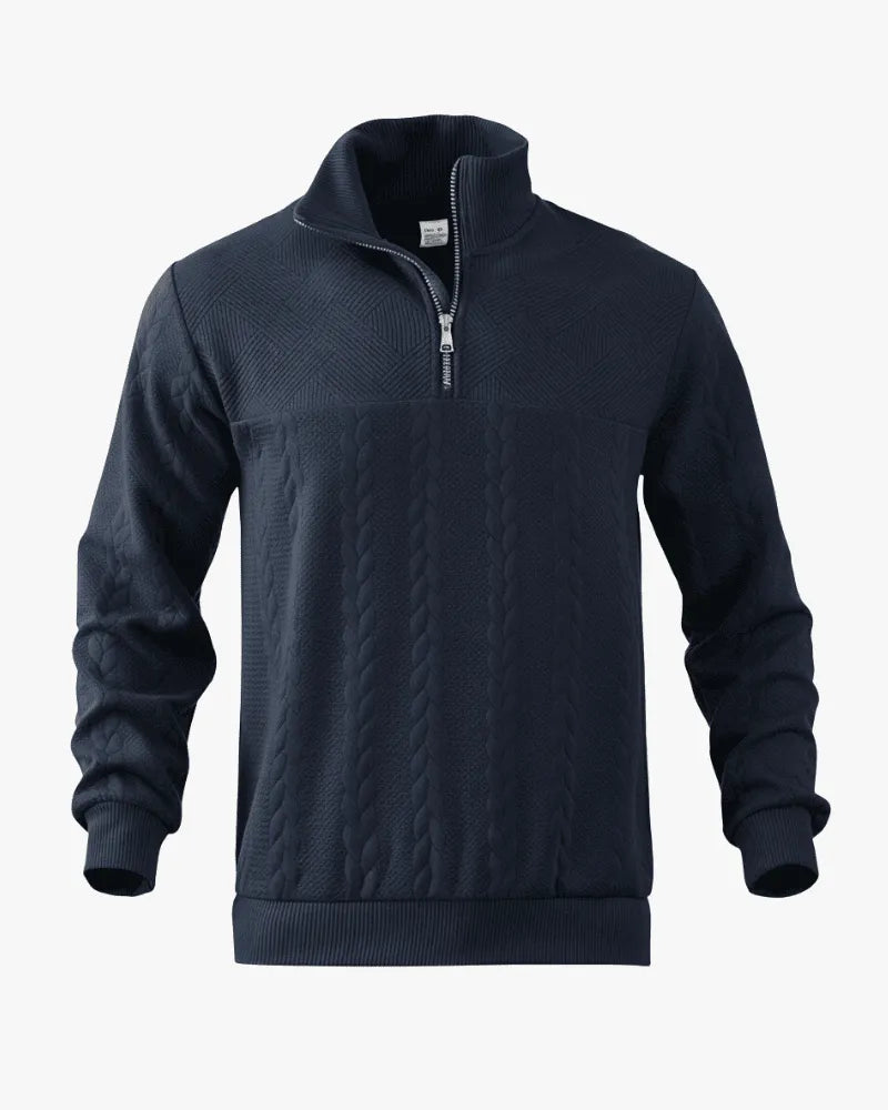 Knit Sweater with Half Zipper - The Driver
