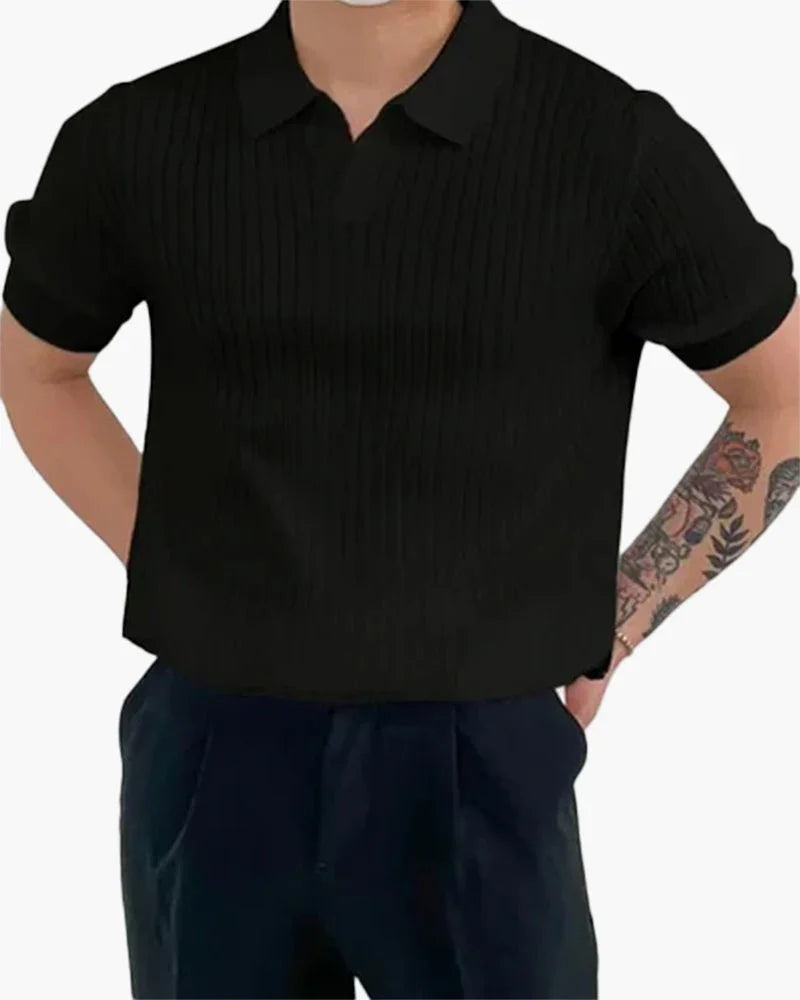 Ribbed Knit Polo Shirt – The Par