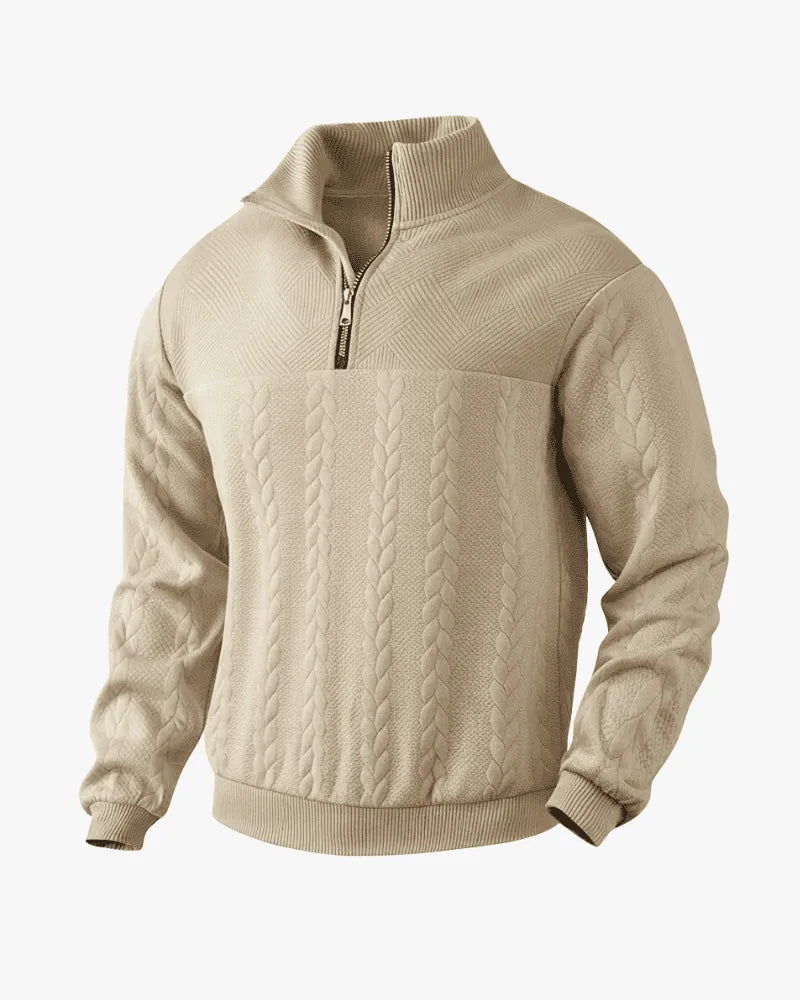 Knit Sweater with Half Zipper - The Driver