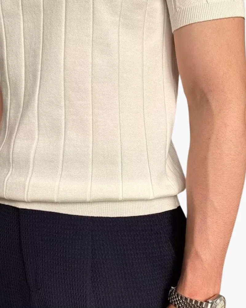 Cannes Ribbed Organic Cotton Polo