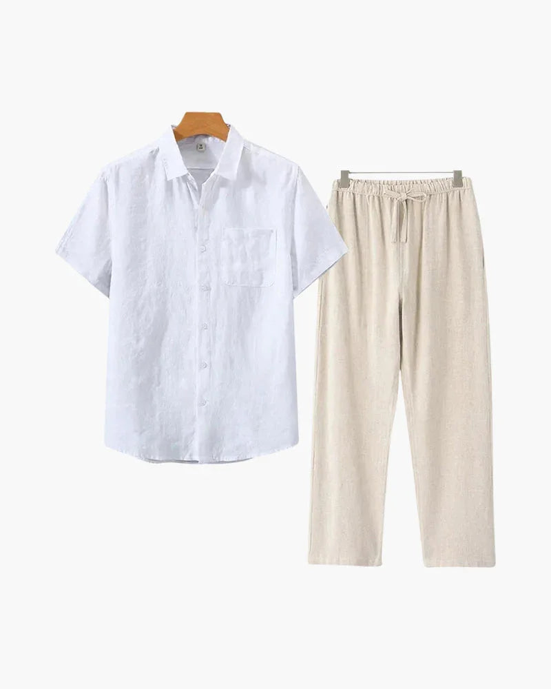 Linen Set – Short Sleeve Shirt & Pants – The Bayside