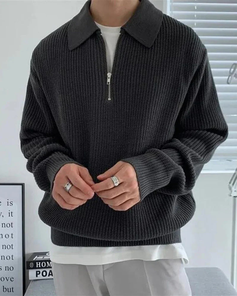 Cesare Half Zip Knit Sweater