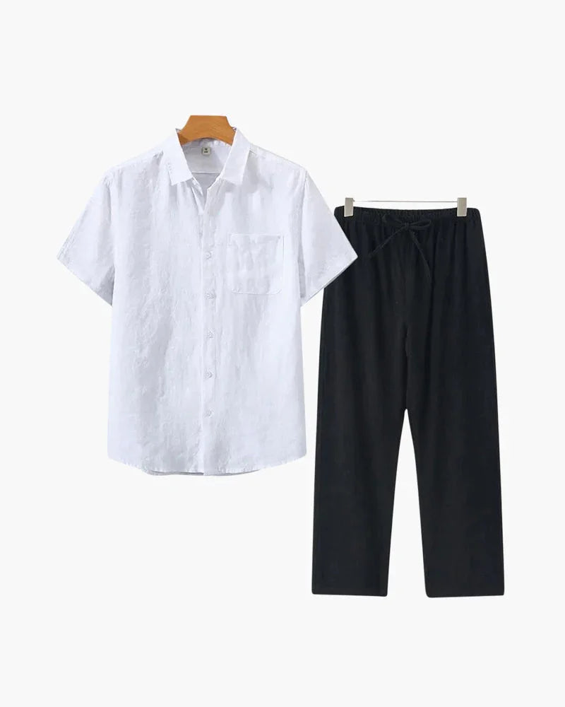 Linen Set – Short Sleeve Shirt & Pants – The Bayside