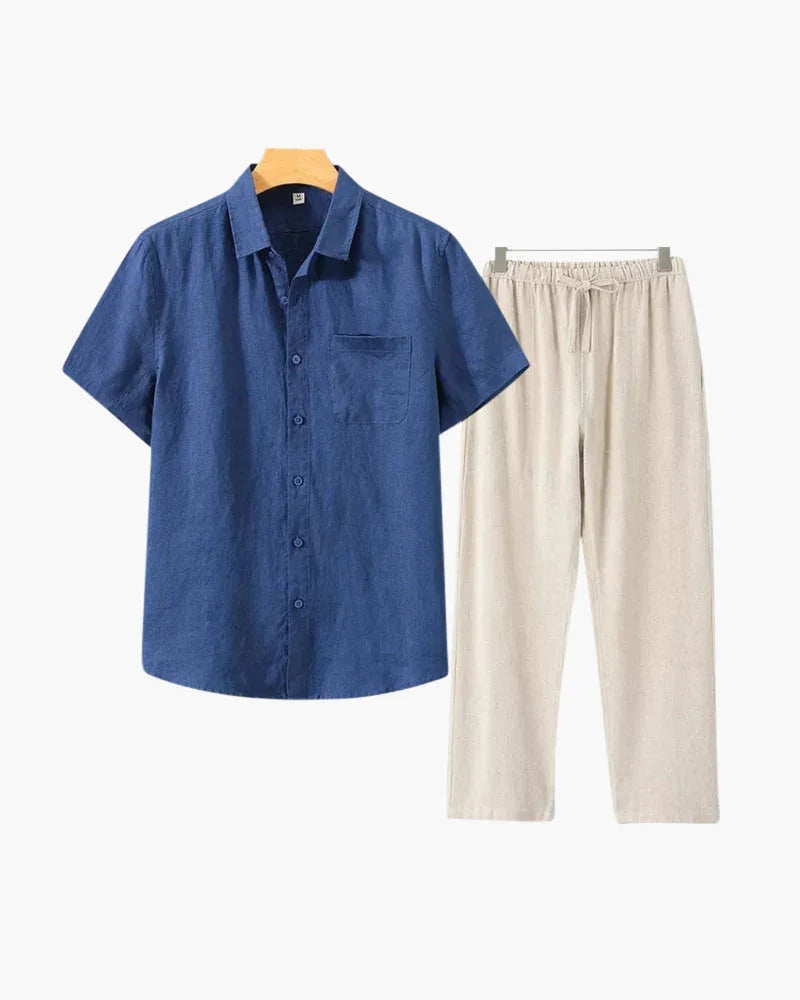 Linen Set – Short Sleeve Shirt & Pants – The Bayside