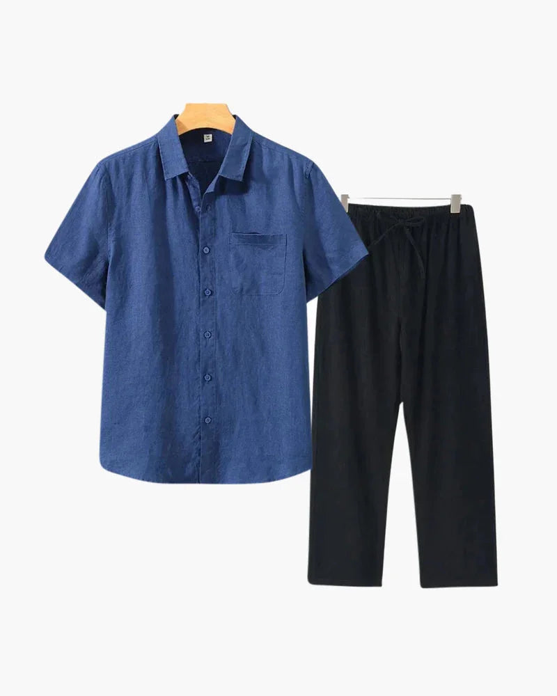 Linen Set – Short Sleeve Shirt & Pants – The Bayside