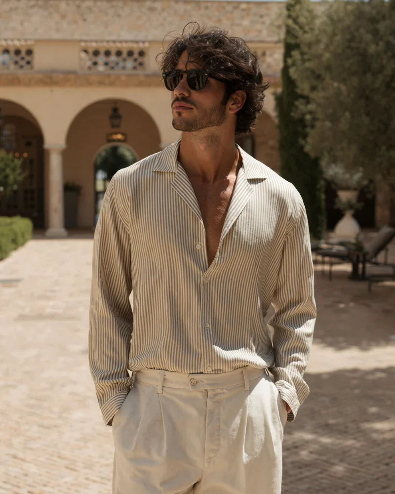 Gentlemen's Striped Button-Up Shirt