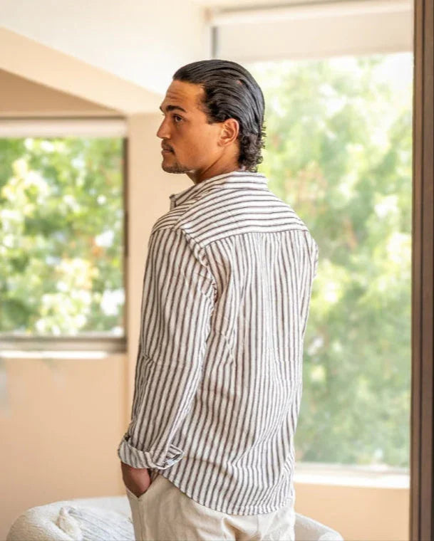 Gentlemen's Striped Button-Up Shirt