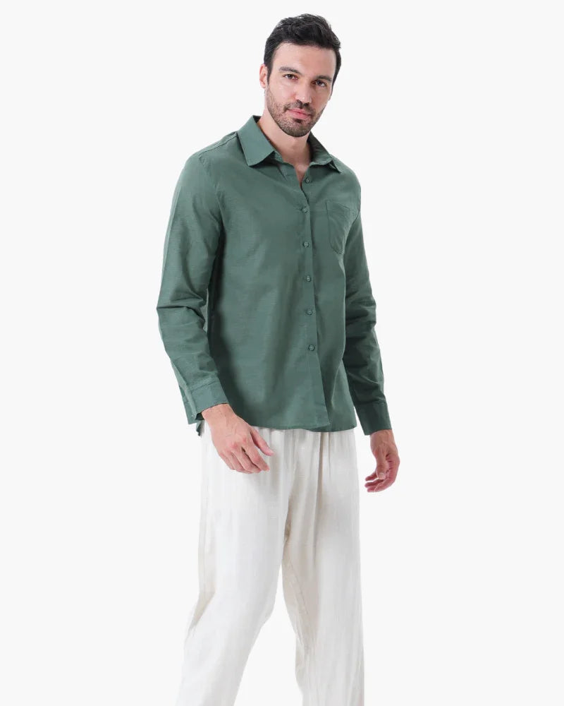Linen Set Long Sleeve Shirt & Drawstring Pants – The Fairway