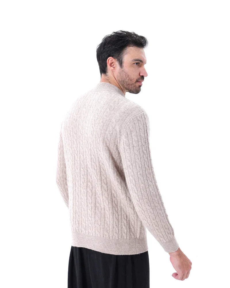 Cashmere Sweater – Cable-Knit Half-Zip [Winter Luxury Deal]