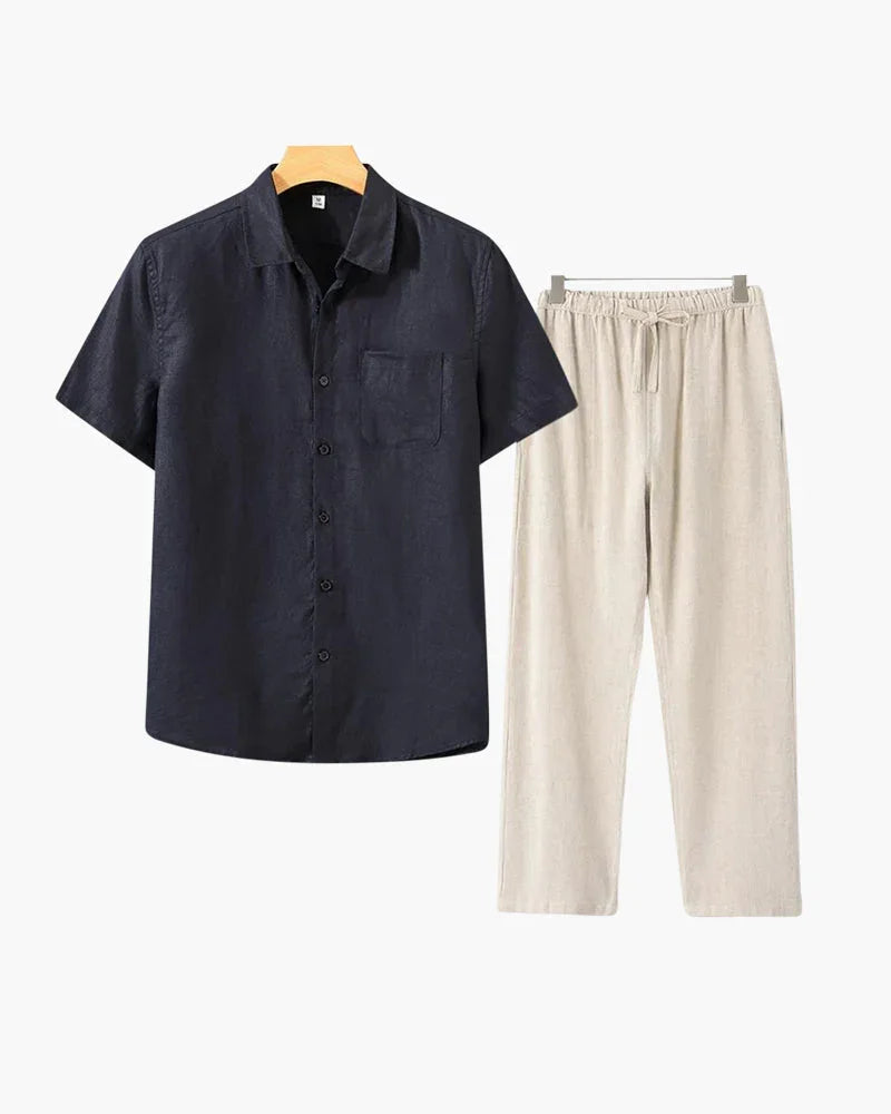 Linen Set – Short Sleeve Shirt & Pants – The Bayside