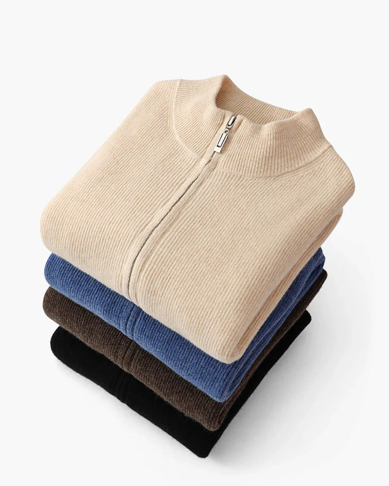 Cashmere Zip Cardigan – Full-Zip Knit [Winter Luxury Deal]