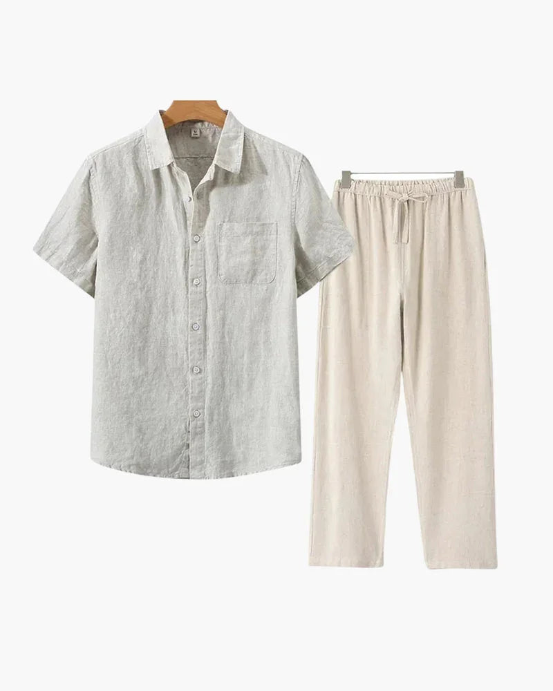 Linen Set – Short Sleeve Shirt & Pants – The Bayside