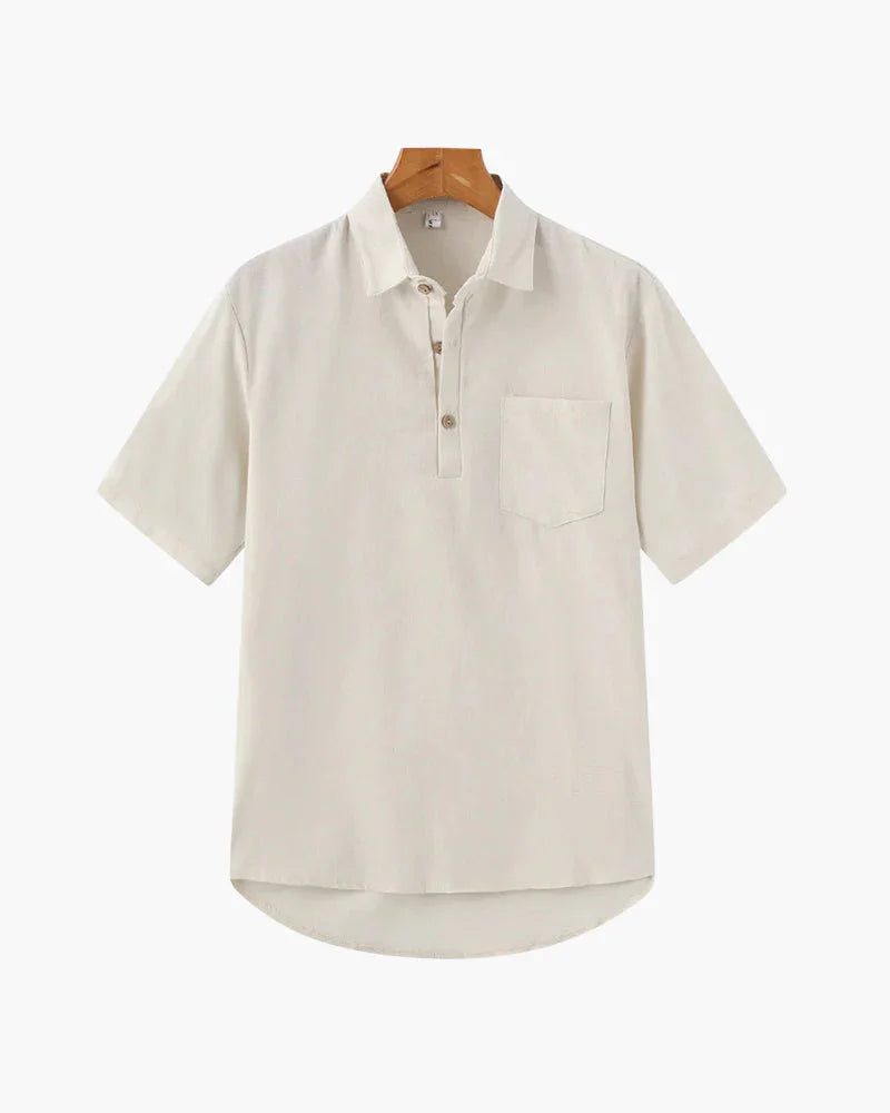 Linen Polo Shirt – Pop-Over Style [Resort Edition]