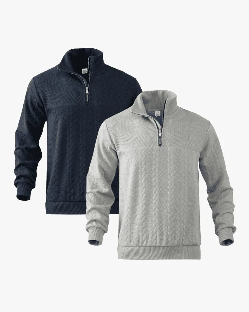 Knit Sweater with Half Zipper - The Driver