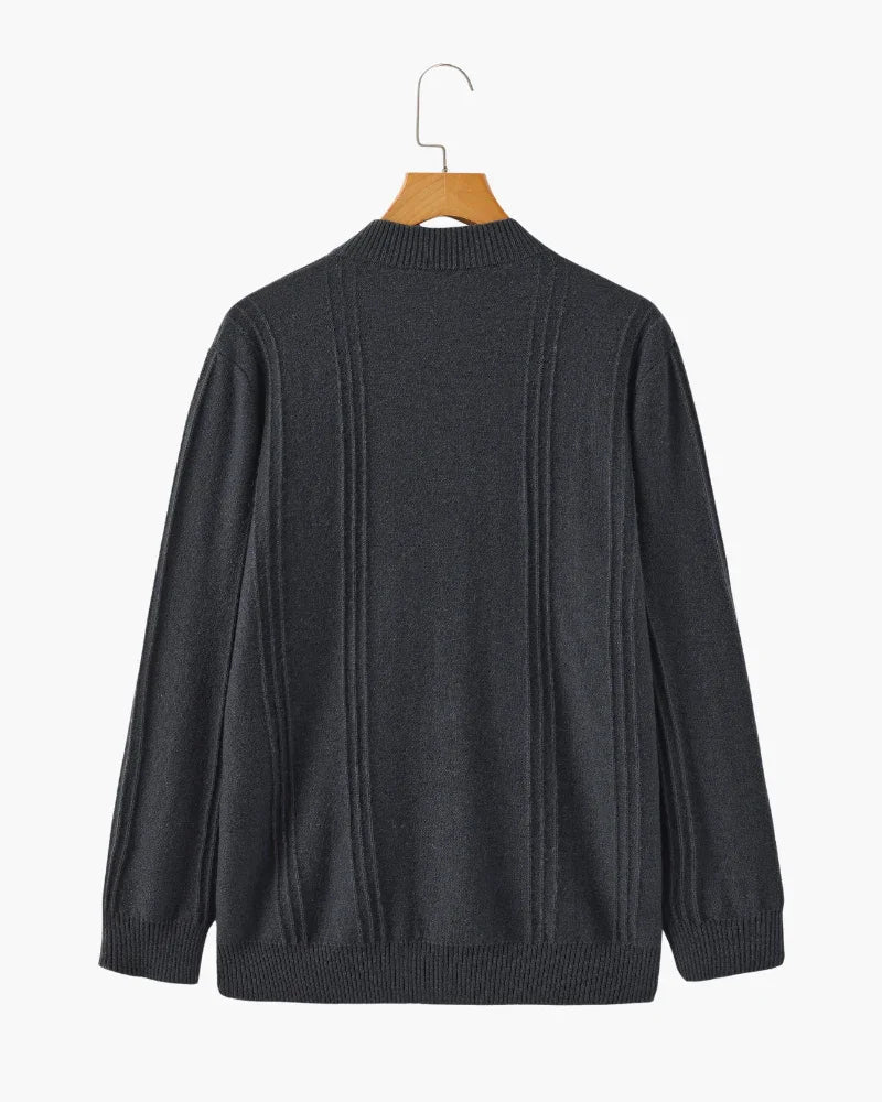 Luxury 100% Cashmere Ribbed Half Zip