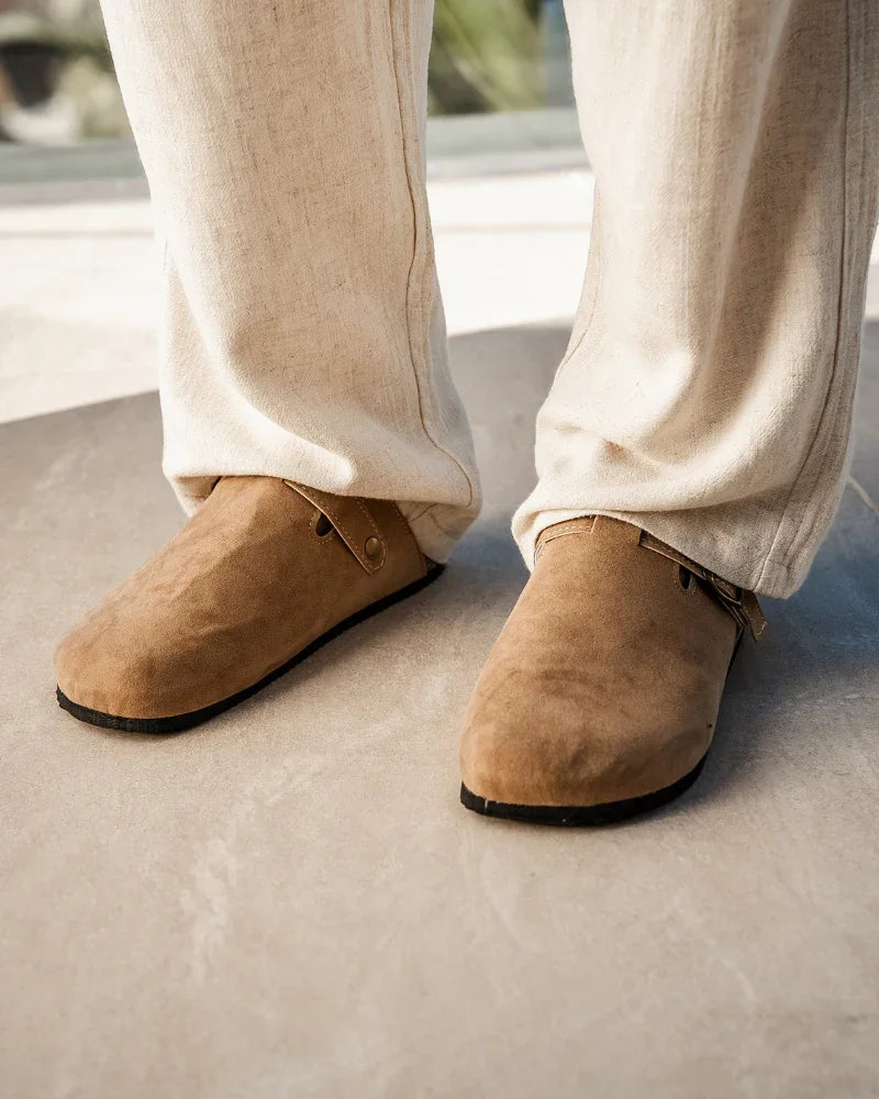 Suede Buckle Clogs – The Riviera