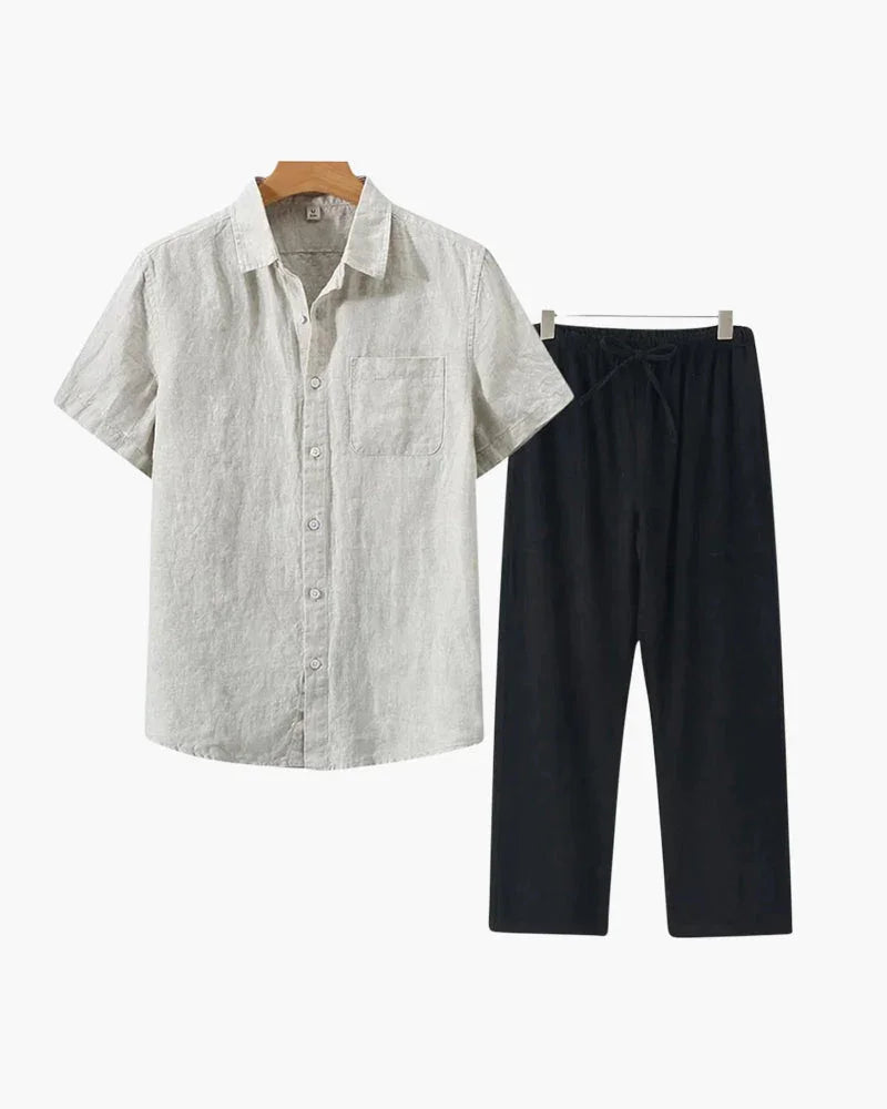 Linen Set – Short Sleeve Shirt & Pants – The Bayside
