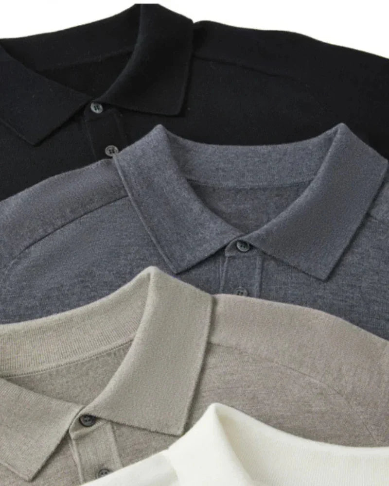Merino Wool Polo Shirt – Long Sleeve [Quiet Luxury Pick]