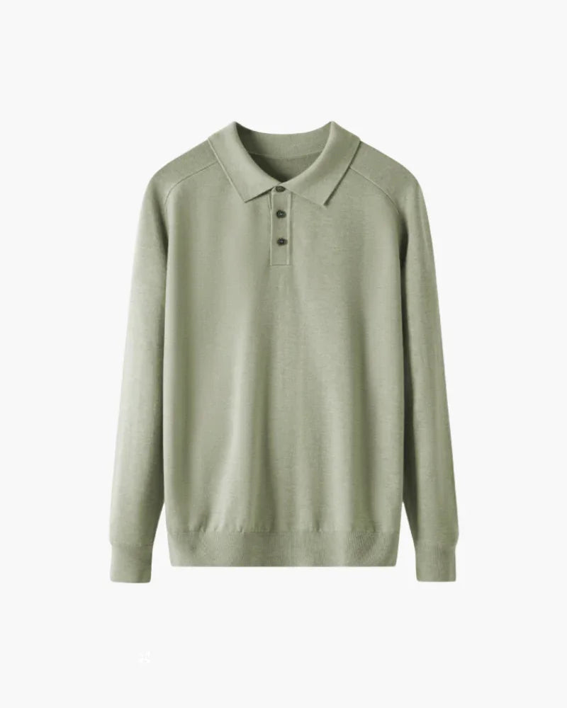 Merino Wool Polo Shirt – Long Sleeve [Quiet Luxury Pick]