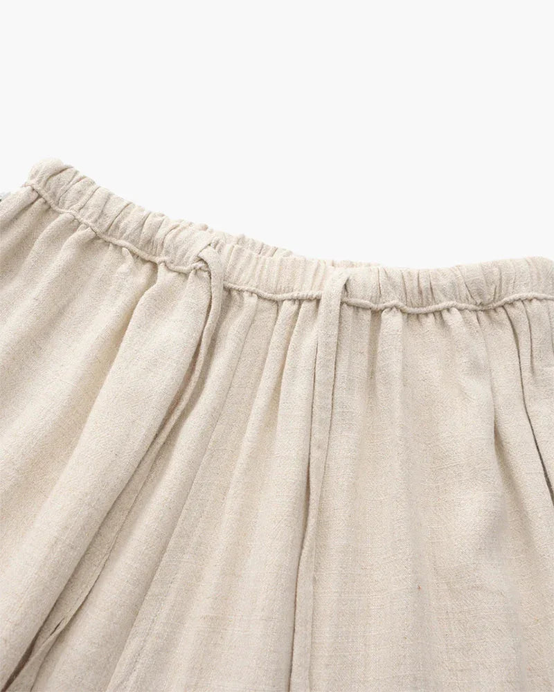 Wide-Leg Linen Drawstring Pants – The Parlor