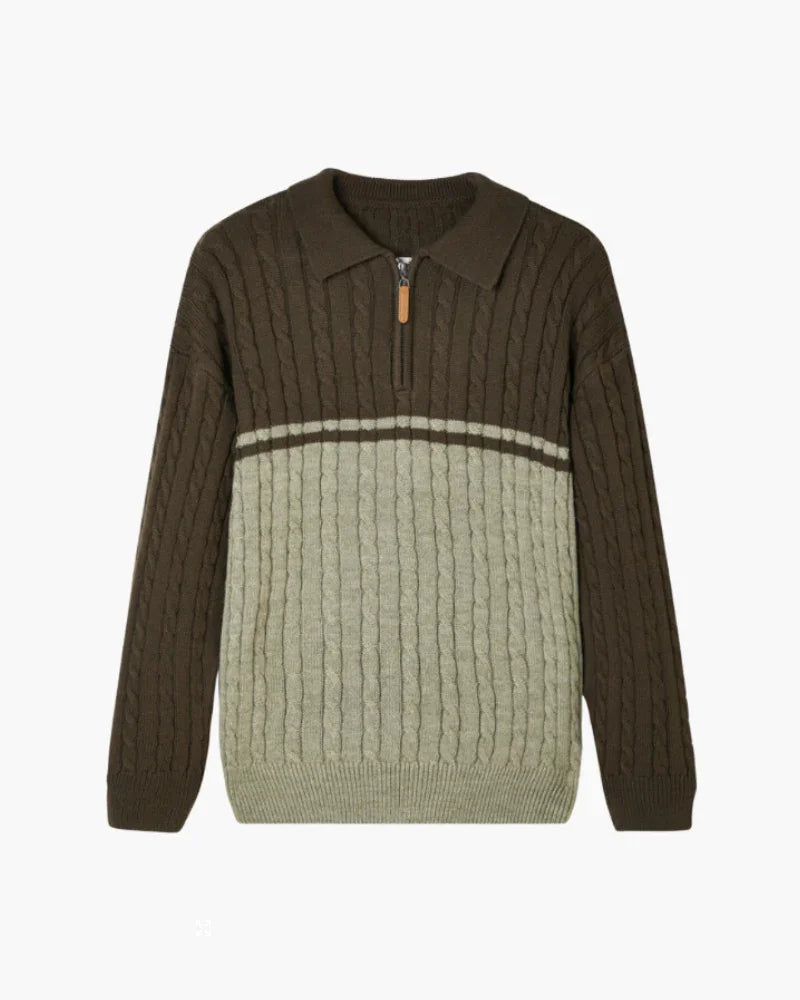 Merino Wool Half-Zip Sweater – Cable-Knit [Winter Luxury Deal]