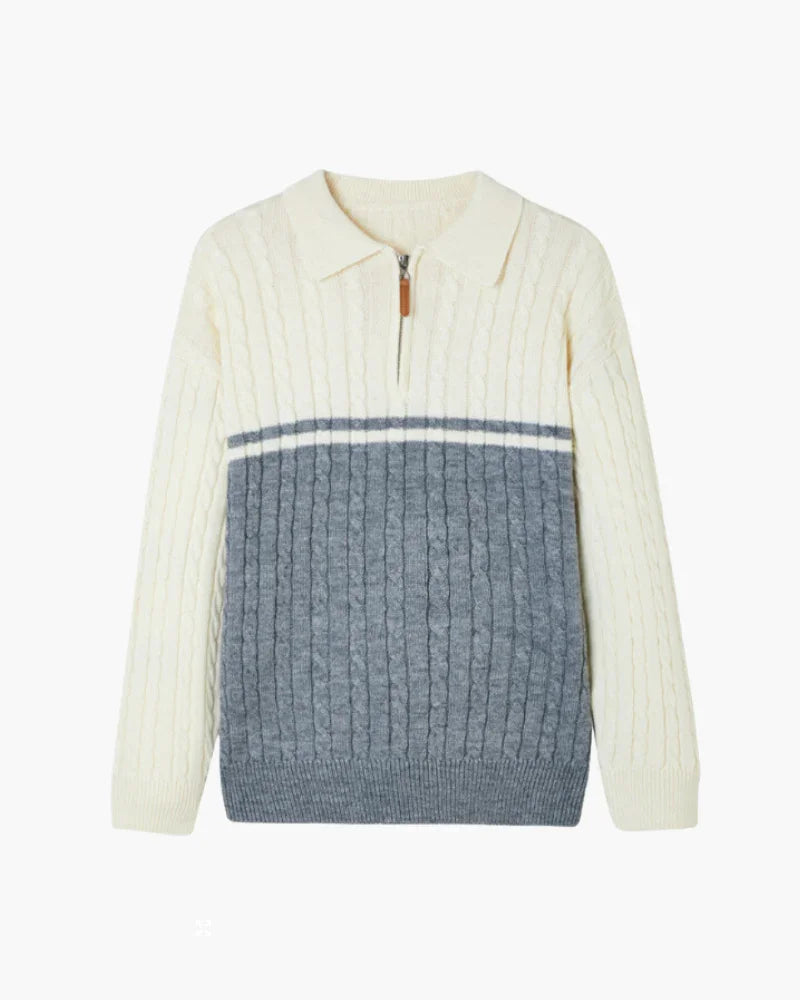 Merino Wool Half-Zip Sweater – Cable-Knit [Winter Luxury Deal]