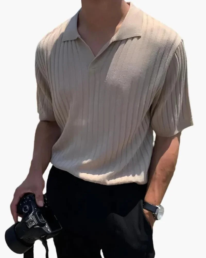 Ribbed Knit Polo Shirt – The Par