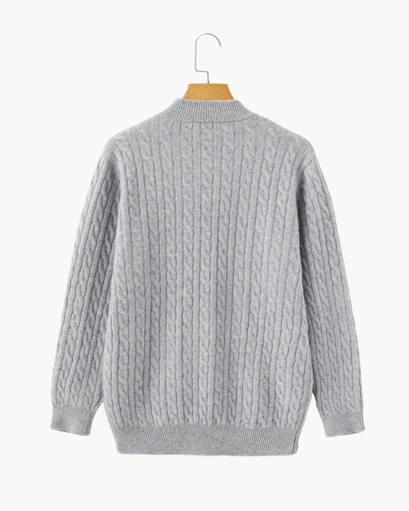 Cashmere Sweater – Cable-Knit Half-Zip [Winter Luxury Deal]
