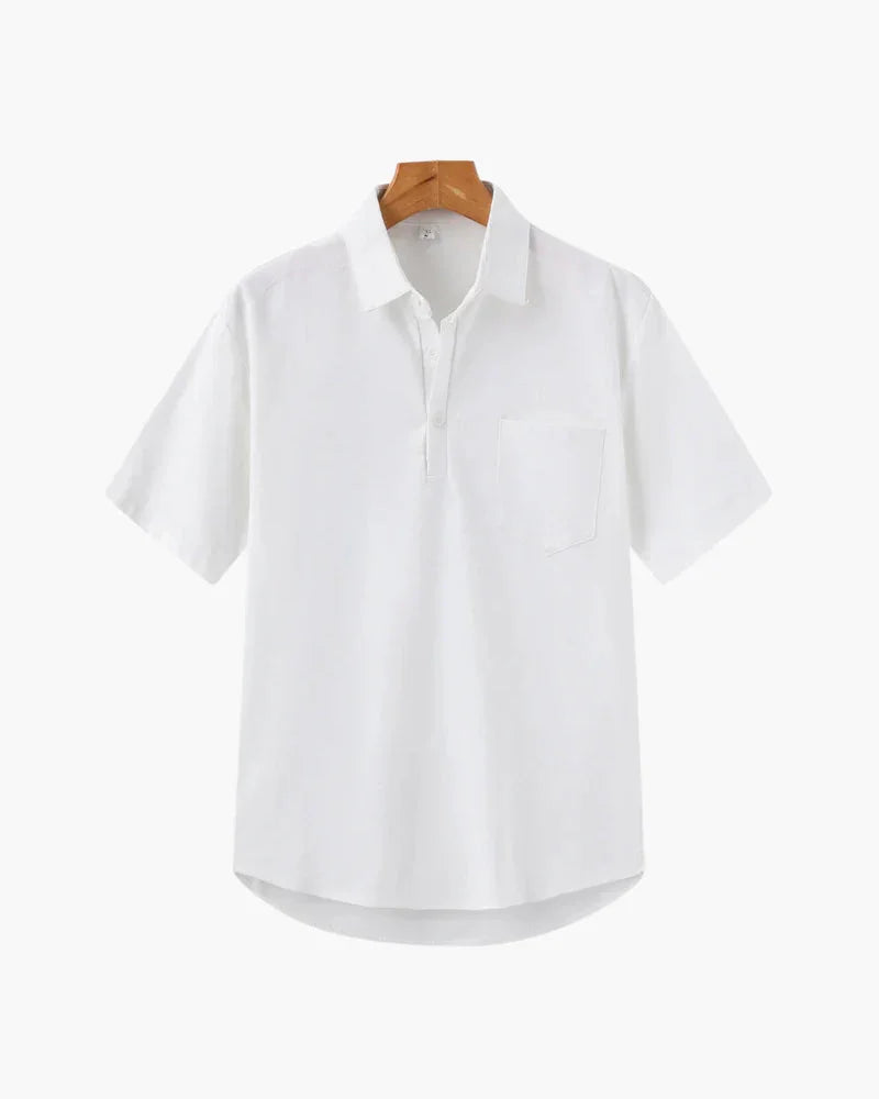 Linen Polo Shirt – Pop-Over Style [Resort Edition]