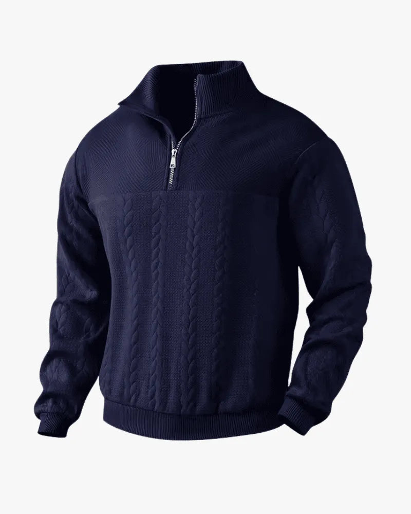 Knit Sweater with Half Zipper - The Driver