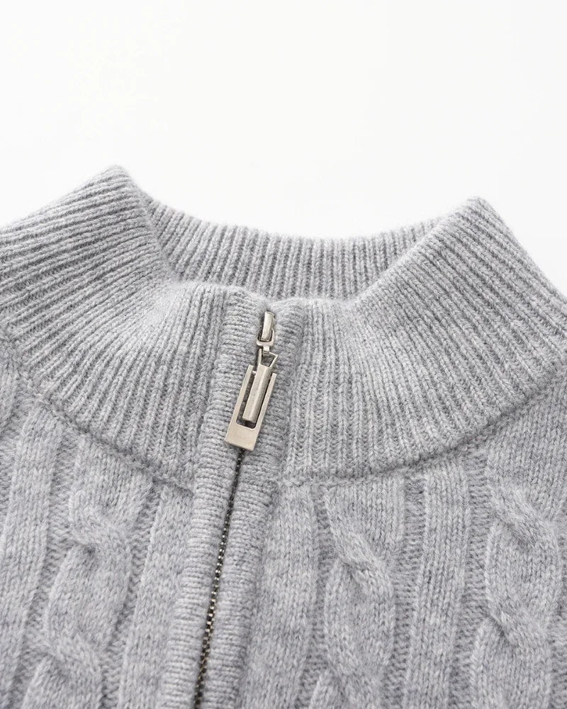 Cashmere Sweater – Cable-Knit Half-Zip [Winter Luxury Deal]