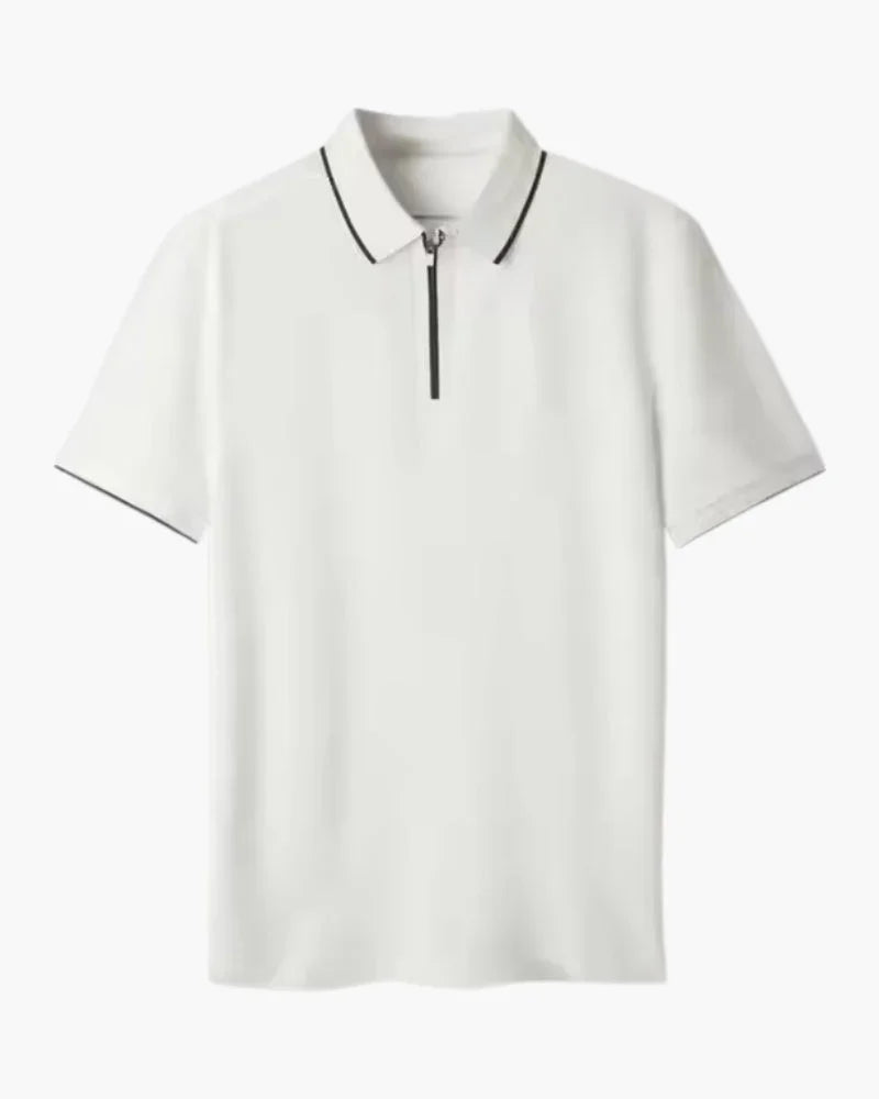 Knitted Polo Shirt – Zip Collar [Quiet Luxury Pick]