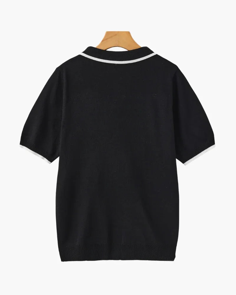Knitted Polo Shirt – Open-Collar [Quiet Luxury Pick]