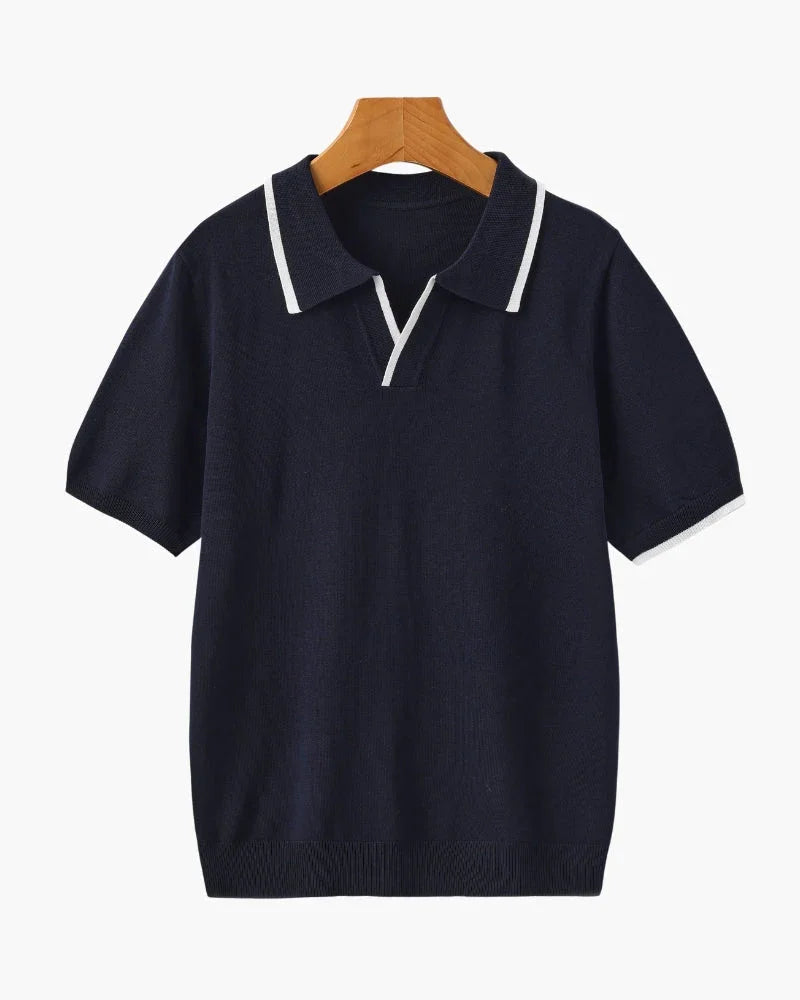 Knitted Polo Shirt – Open-Collar [Quiet Luxury Pick]