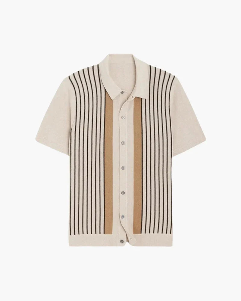 Knitted Polo Shirt – Retro Stripe [Heritage Collection]