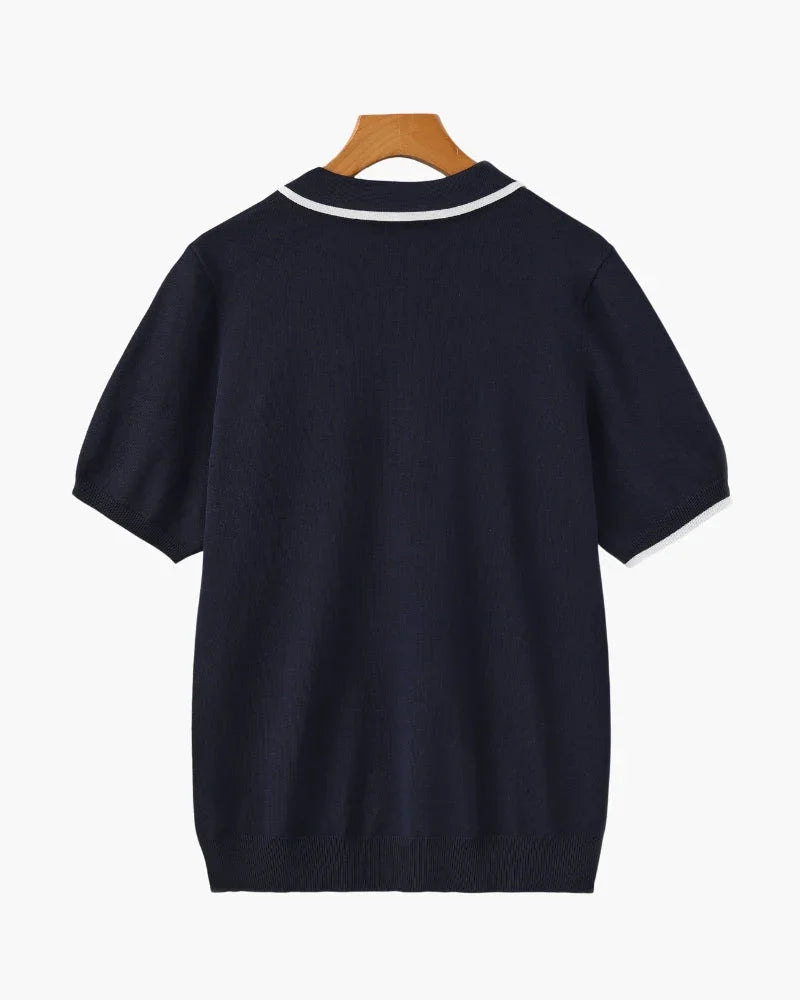 Knitted Polo Shirt – Open-Collar [Quiet Luxury Pick]