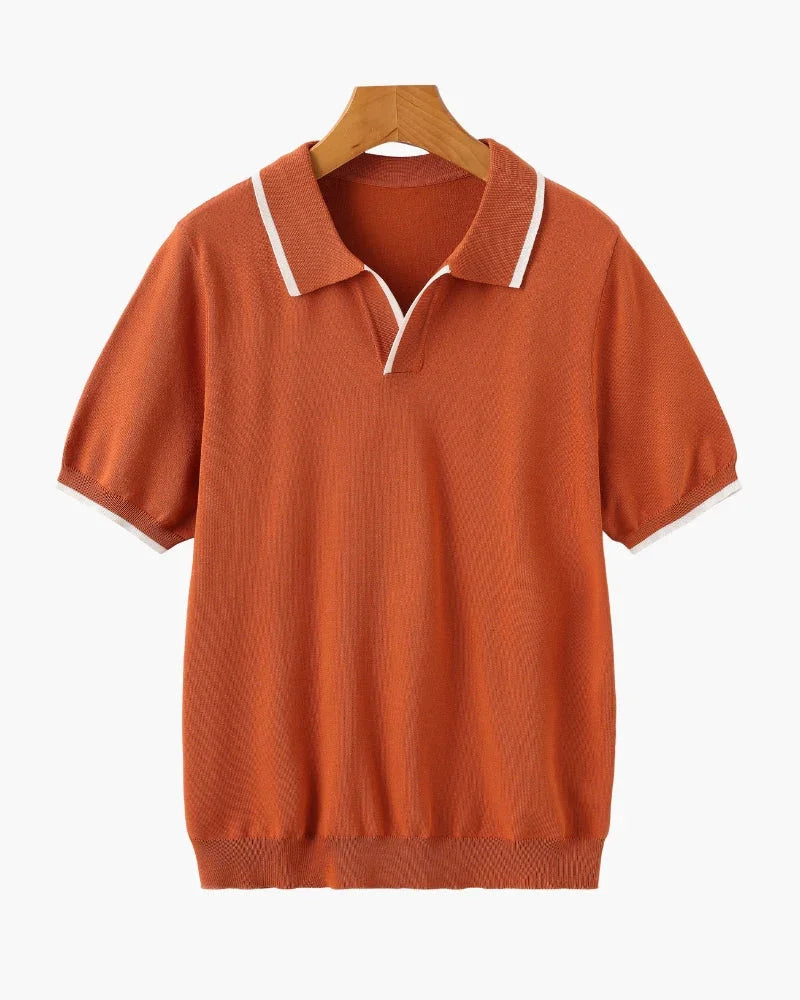 Knitted Polo Shirt – Open-Collar [Quiet Luxury Pick]