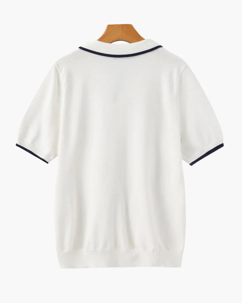 Knitted Polo Shirt – Open-Collar [Quiet Luxury Pick]
