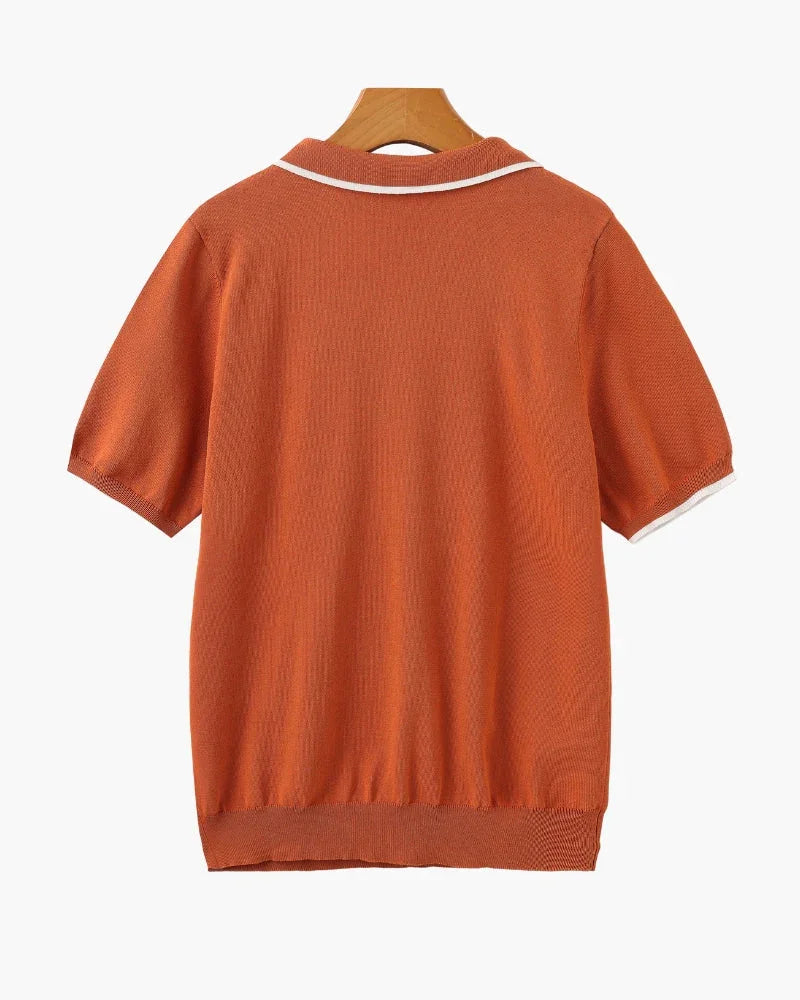 Knitted Polo Shirt – Open-Collar [Quiet Luxury Pick]