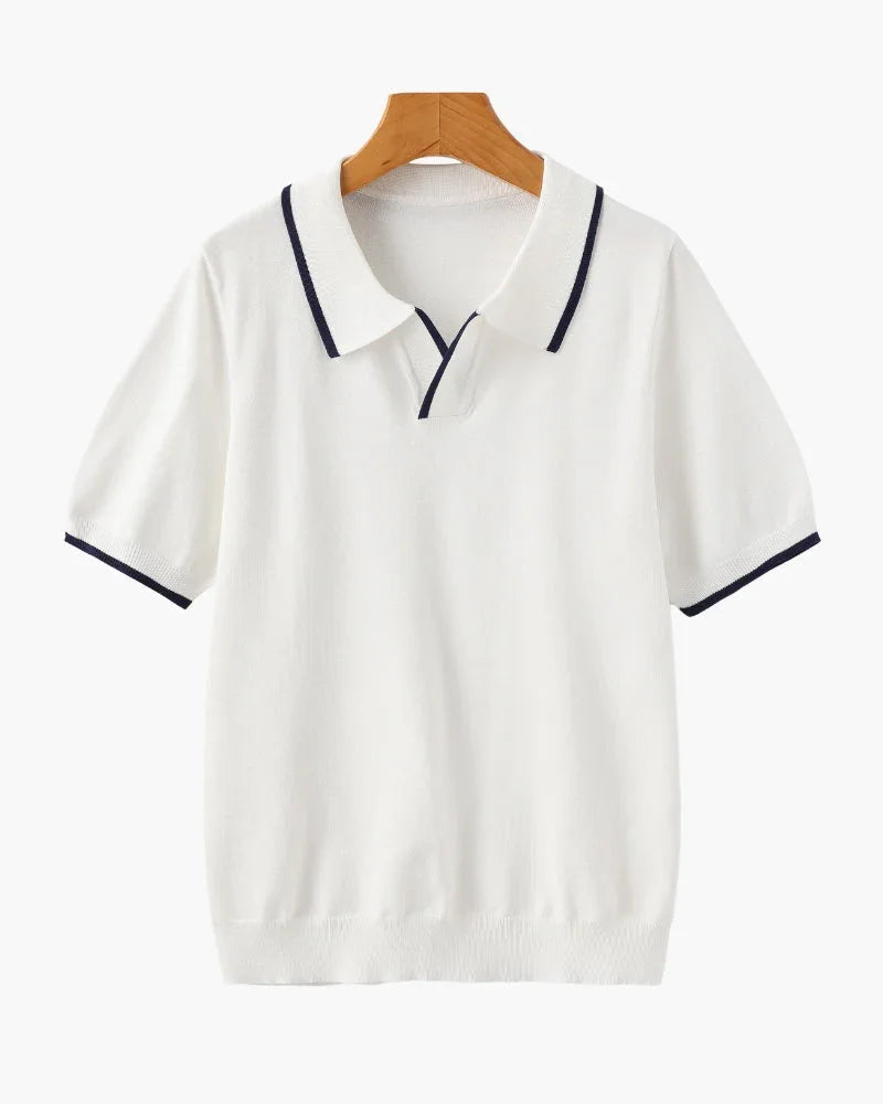 Knitted Polo Shirt – Open-Collar [Quiet Luxury Pick]