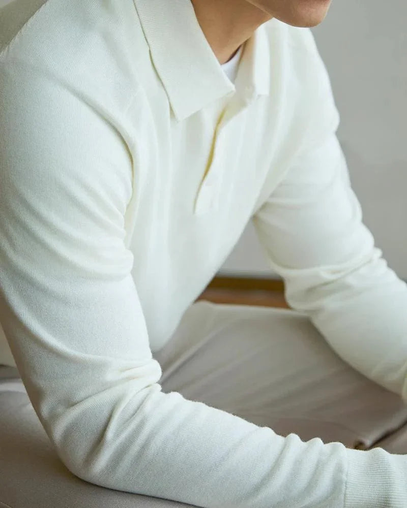 Merino Wool Polo Shirt – Long Sleeve [Quiet Luxury Pick]