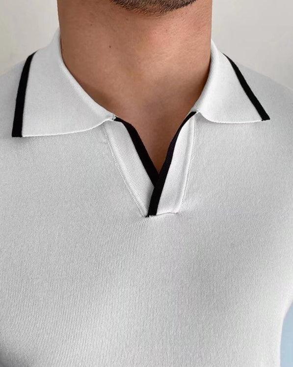 Knitted Polo Shirt – Open-Collar [Quiet Luxury Pick]