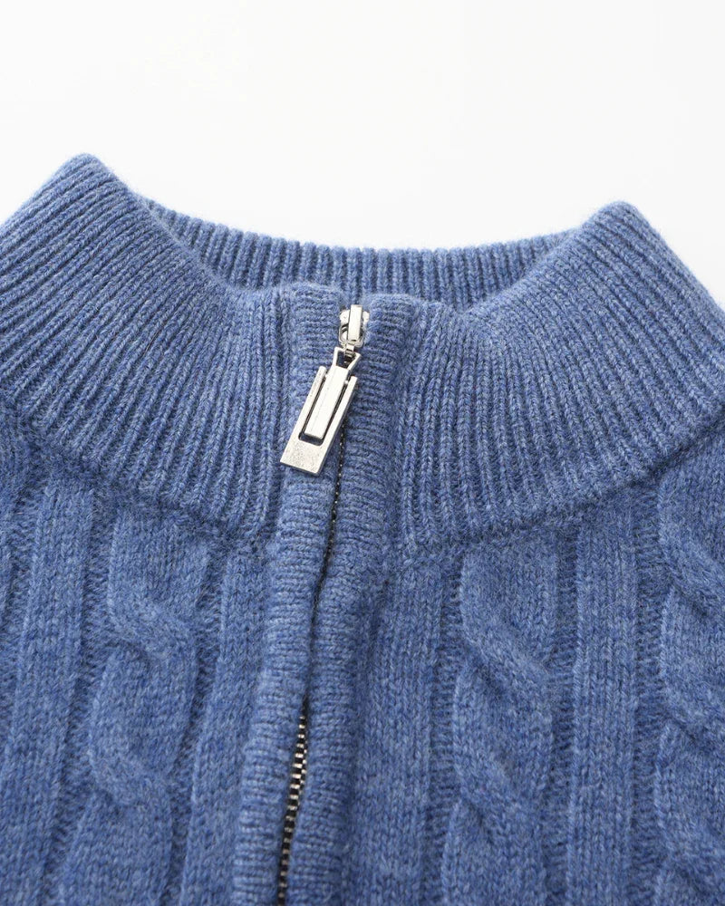 Cashmere Sweater – Cable-Knit Half-Zip [Winter Luxury Deal]