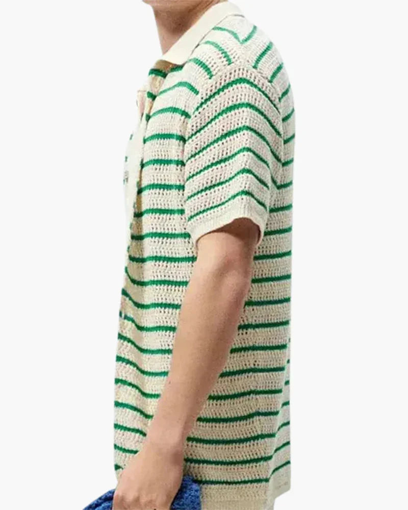 Marbella - Knitted Button Button-Up Shirt