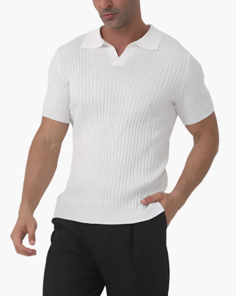 Ribbed Knit Polo Shirt – The Par
